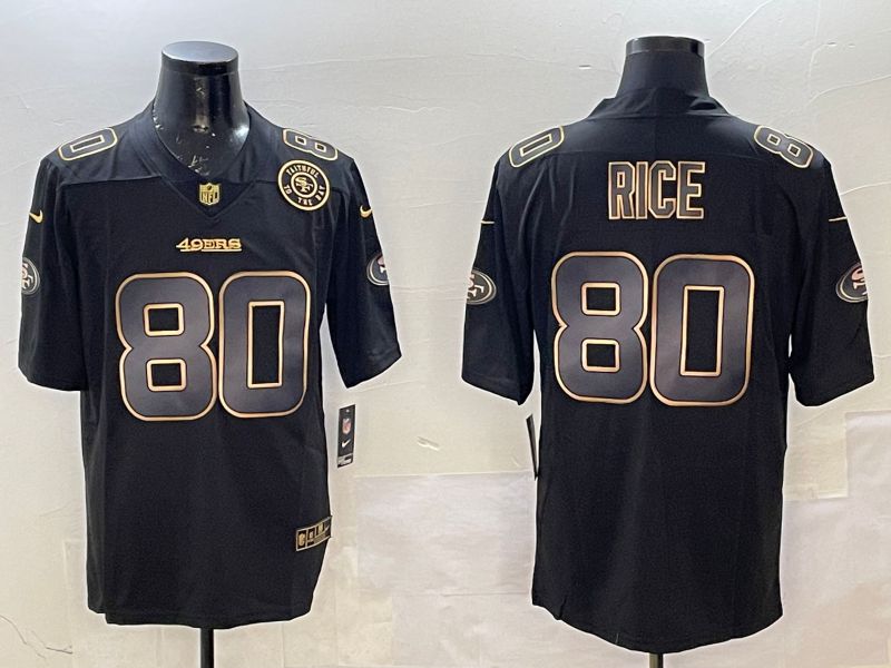 Men San Francisco 49ers #80 Rice Black Gold 2025 Nike Limited NFL Jersey style 3->san francisco 49ers->NFL Jersey
